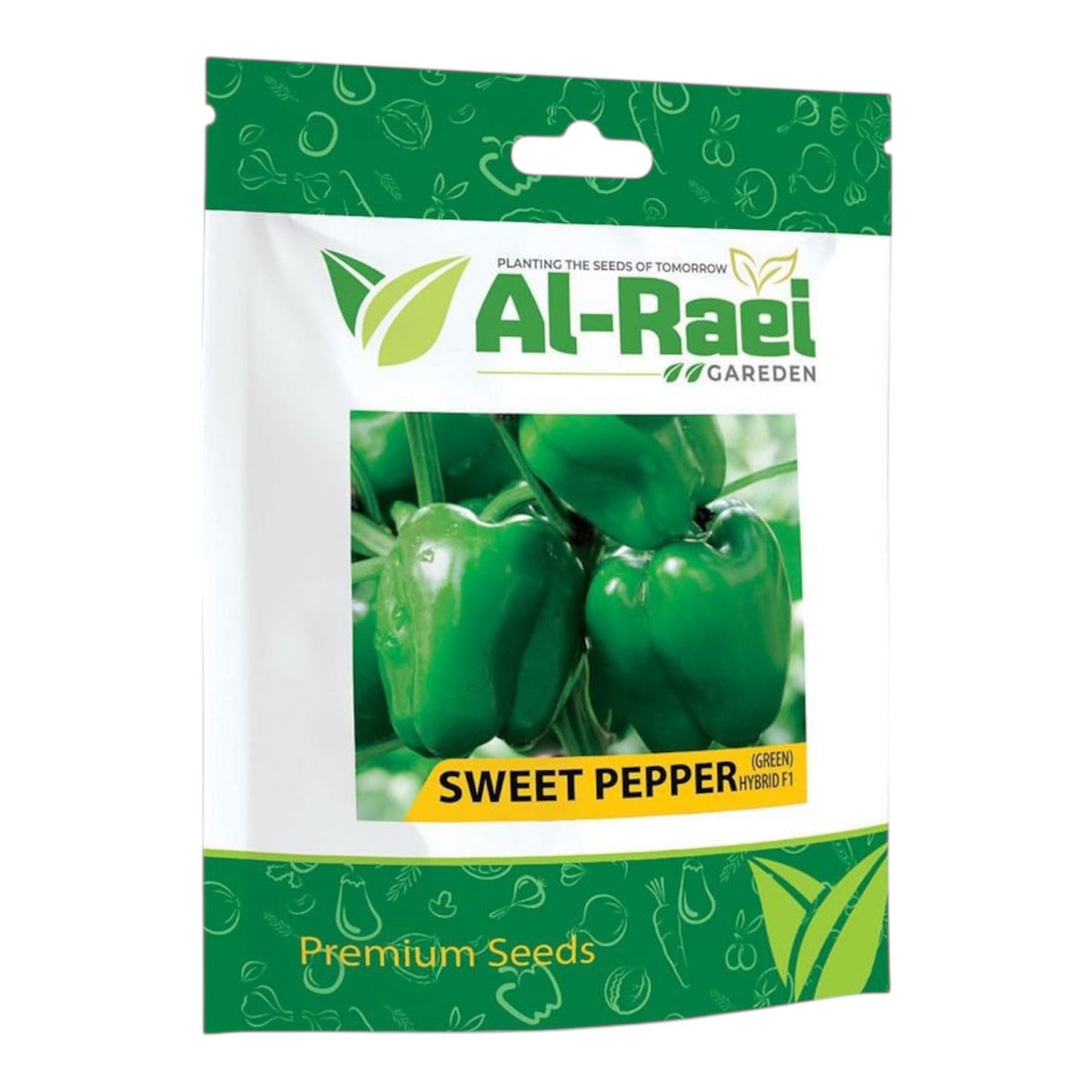 Al-Raei Green Sweet Pepper Seeds | Hybrid F1 Capsicum Seeds