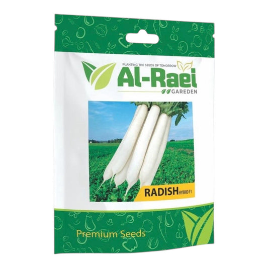 Al-Raei White Radish (Mooli) Hybrid F1 Seeds | Premium Winter Seeds